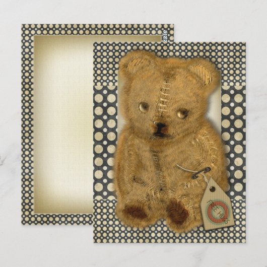Sad Old Teddy Bear Briefkaart (Voorkant / Achterkant)