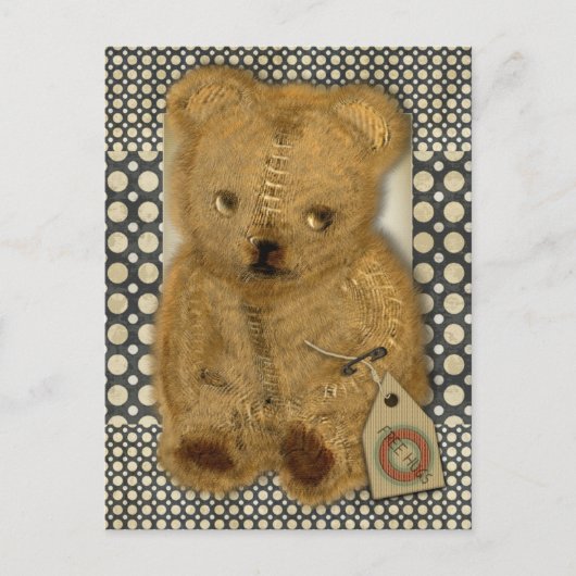Sad Old  Teddy Bear Briefkaart (Voorkant)