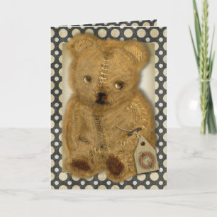 Sad Old  Teddy Bear Greetings Kaarten