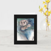Sad Otter Notecard Kaart (Gele Bloem)