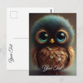 Sad Owl. Briefkaart (Voorkant / Achterkant)
