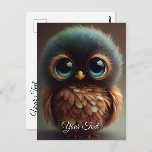 Sad Owl. Briefkaart (Voorkant / Achterkant)