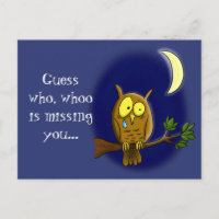 Sad owl met traan en maan die je cartoon mist