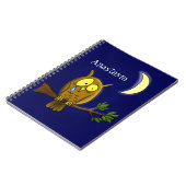 Sad owl met traan en maan die je cartoon mist notitieboek (Linkerzijde)
