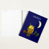 Sad owl met traan en maan die je cartoon mist planner (Display)