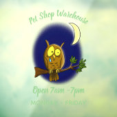 Sad owl met traan en maan die je cartoon mist raamsticker (Vel 3)