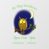 Sad owl met traan en maan die je cartoon mist raamsticker (Vel)