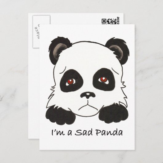 Sad Panda Briefkaart (Voorkant / Achterkant)