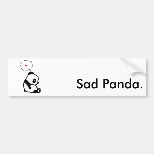 Sad Panda Bumpersticker (Voorkant)