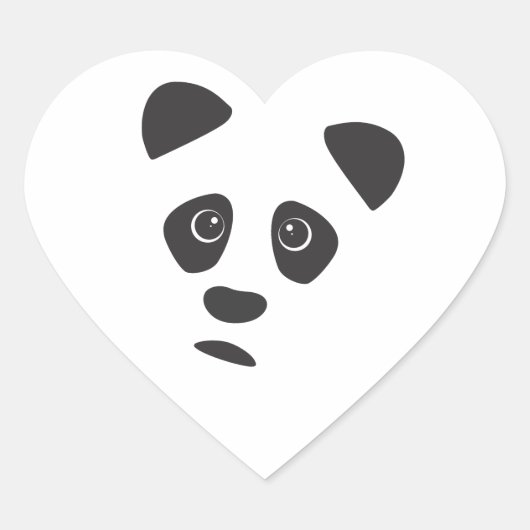 Sad Panda Hart Sticker (Voorkant)