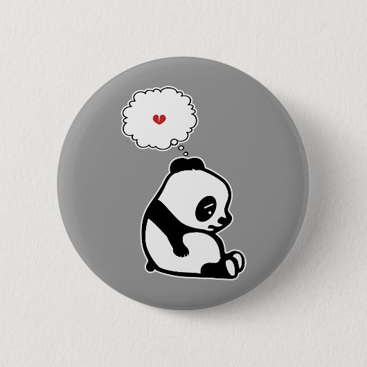Sad Panda Ronde Button 5,7 Cm (Voorkant)