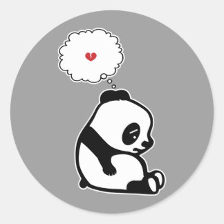 Sad Panda Ronde Sticker