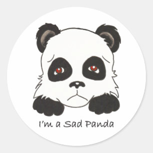 Sad Panda Ronde Sticker
