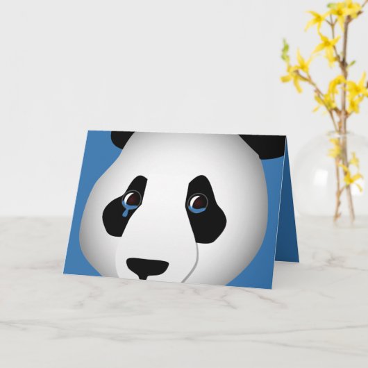 Sad Panda Wenskaart Kaart (Gele Bloem)