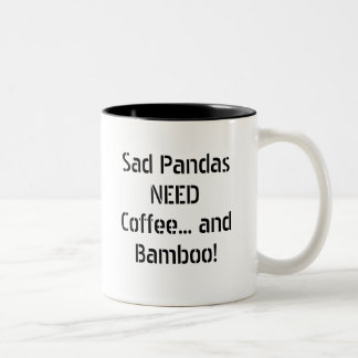 Sad Pandas heeft koffie nodig... en Bamboo! Tweekleurige Koffiemok