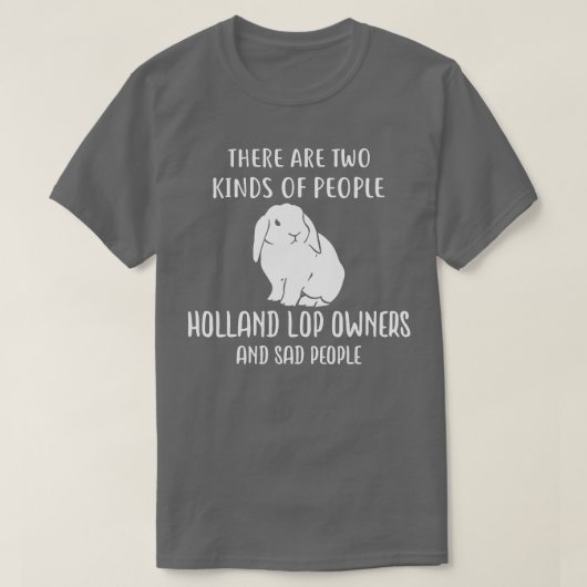 Sad People and Holland Lop, Cute Rabbit T-shirt (Design voorkant)