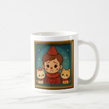Sad Pierrot and Cats Mug