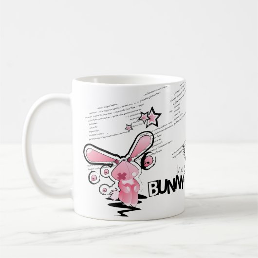 Sad Pink Lillte Bunny Koffiemok (Links)