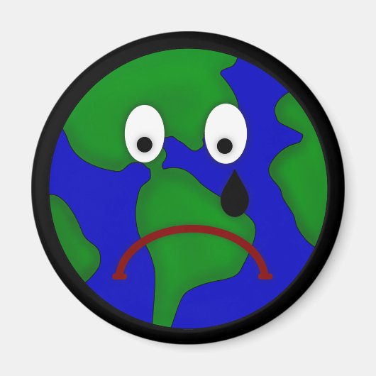 Sad Planet Earth Design Magneet (Voorkant)