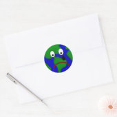 Sad Planet Earth Design Ronde Sticker (Envelop)