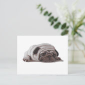 Sad Pug Briefkaart (Staand voorkant)