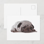 Sad Pug Briefkaart (Voorkant / Achterkant)
