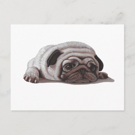 Sad Pug Briefkaart (Voorkant)