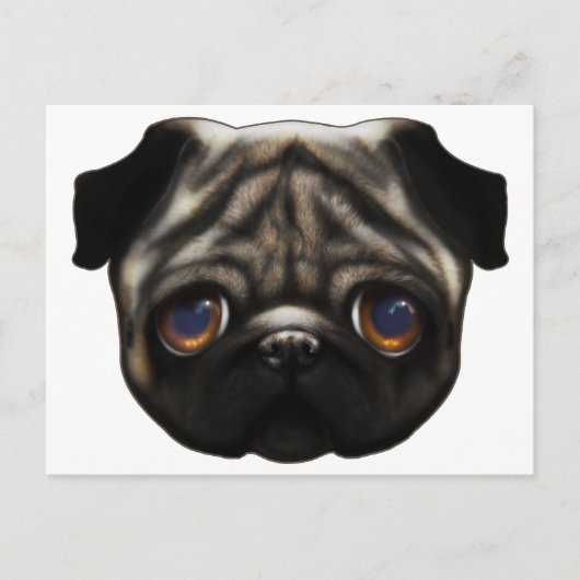 Sad Pug briefkaart (Voorkant)