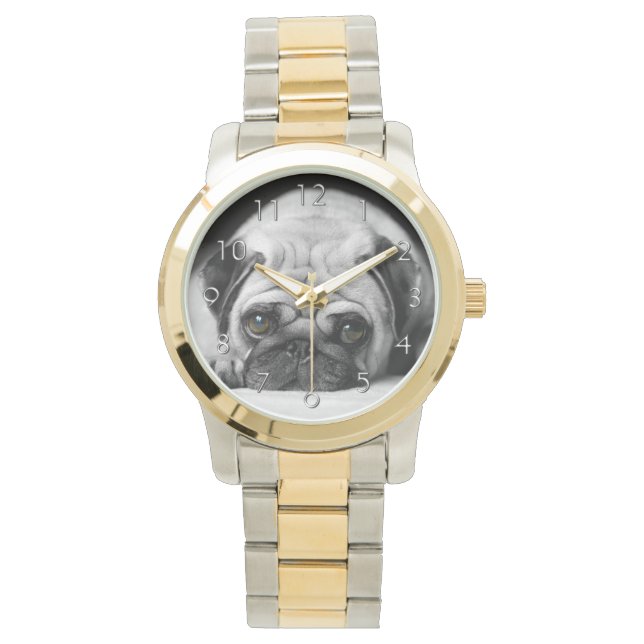Sad Pug Horloge (Voorkant)