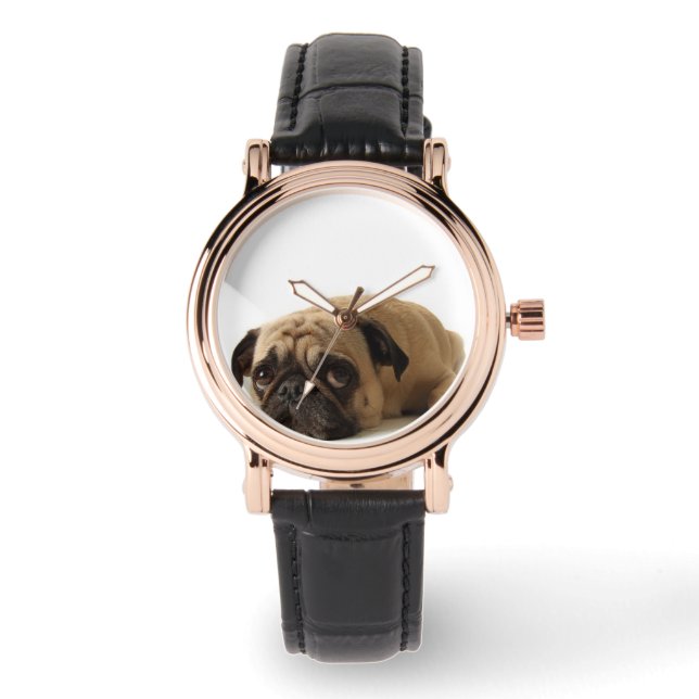 Sad Pug Horloge (Voorkant)