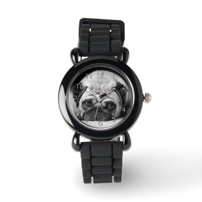 Sad Pug Horloge (Voorkant)