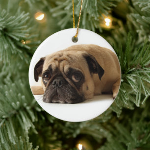 Sad Pug Keramisch Ornament