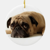 Sad Pug Keramisch Ornament (Achterkant)