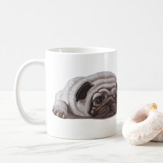Sad Pug Koffiemok (Met donut)