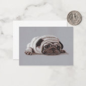 Sad Pug Notitiekaartje (Voorkant / Achterkant in situ)