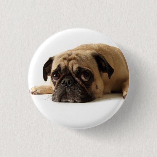 Sad Pug Ronde Button 3,2 Cm (Voorkant)