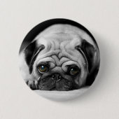 Sad Pug Ronde Button 5,7 Cm (Voorkant)