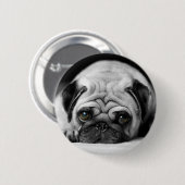 Sad Pug Ronde Button 5,7 Cm (Voorkant /achterkant)
