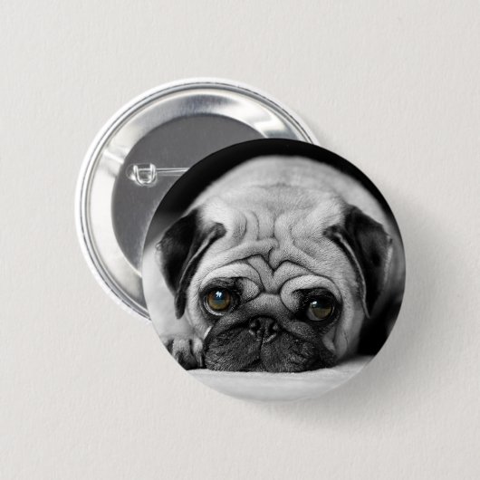 Sad Pug Ronde Button 5,7 Cm (Voorkant /achterkant)