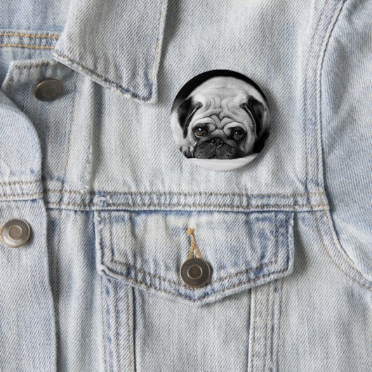 Sad Pug Ronde Button 5,7 Cm (In situ)