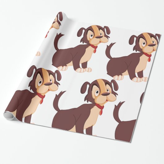 Sad Puppy Dog Cadeaupapier (Uitgerold)