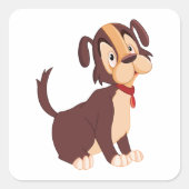 Sad Puppy Dog Vierkante Sticker (Voorkant)