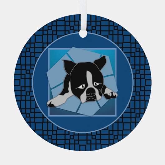 Sad Puppy Glas Ornament (Achterkant)