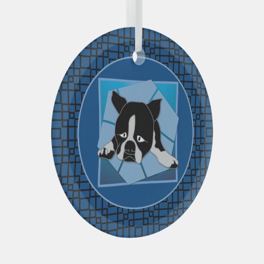 Sad Puppy Glas Ornament (Voorkant Rechts)