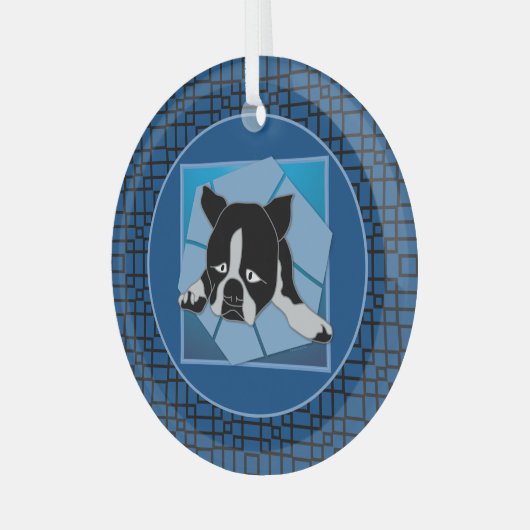 Sad Puppy Glas Ornament (Voorkant links)