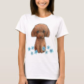 Sad Puppy Rode Poedel Schattigee Chocolade Doodle T-shirt (Voorkant)