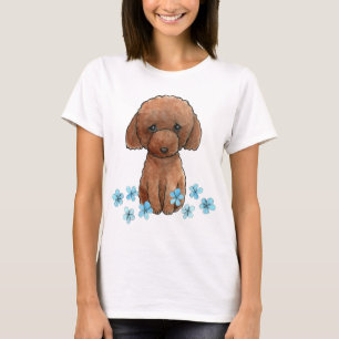 Sad Puppy Rode Poedel Schattigee Chocolade Doodle  T-shirt