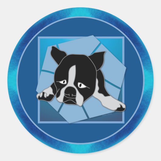 Sad Puppy Ronde Sticker (Voorkant)