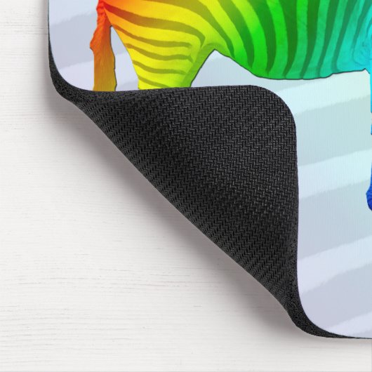 Sad Rainbow Zebra Unicorn Mousepad Muismat (Hoek)