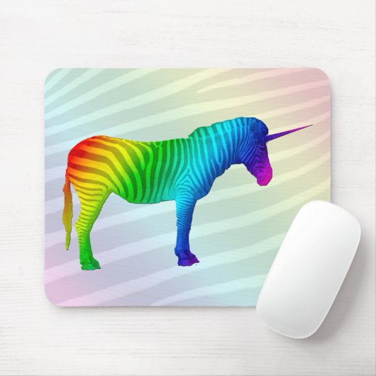 Sad Rainbow Zebra Unicorn Mousepad Muismat (Met muis)